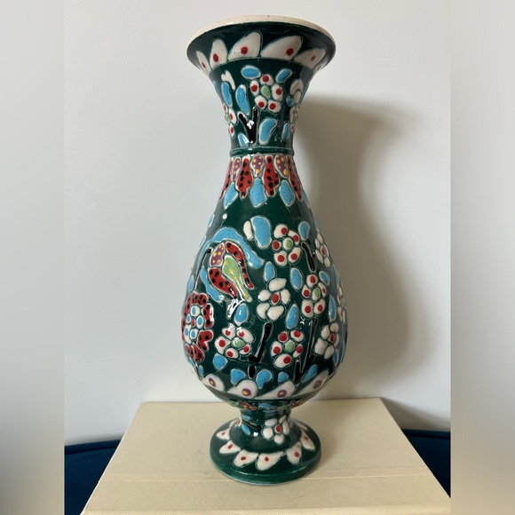 Vintage Kütahya Vase Art Turkish Pottery Vase - Picture 2 of 5